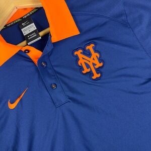 New York Mets Nike Polo Shirt MLB Performance Team Logo‎ Men's Size M Authentic